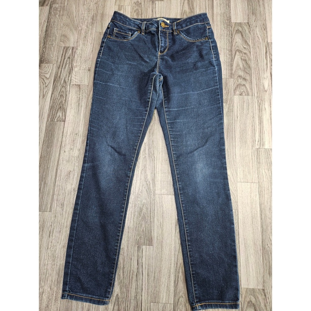d.jeans Skinny Jeans Women 6 Dark Blue Stretch Mid Rise Tapered Leg